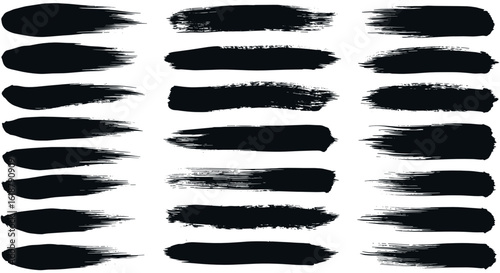Black brush strokes on white background in artistic style  