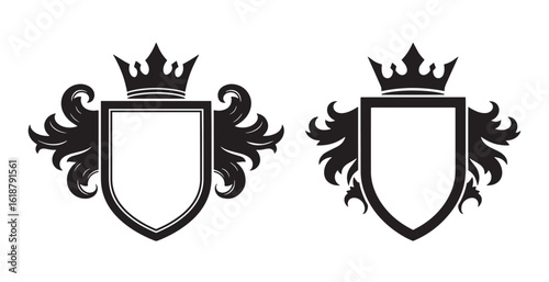 Elegant Black and White Coat of Arms Design Templates