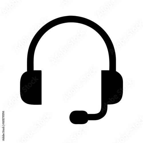 Headphones mic icon vector illustration