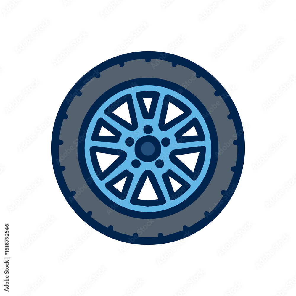Obraz premium Car wheel tire rim isolated on white background