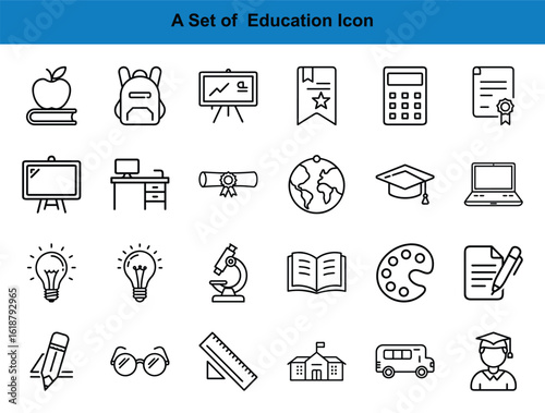 Various study tools are displayed; the collection includes items needed in education and learning