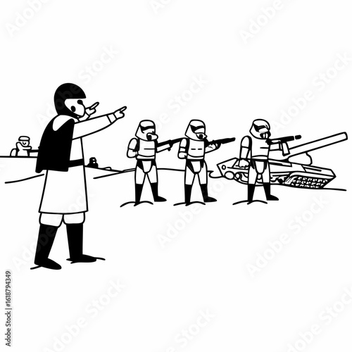 Vector art of star wars stormtroopers tank vector illustration science fiction imperial army clone troopers wars vector art vector illustration