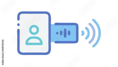 Smart speaker with voice assistant icon isolated on white background, representing digital home automation technology and artificial intelligence for user communication and control