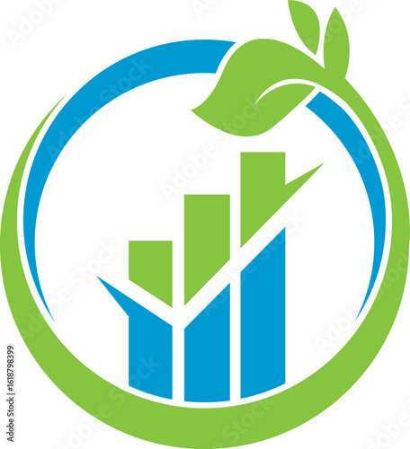 Leaf Chart Eco Business Logo Design for Growth and Green Investment