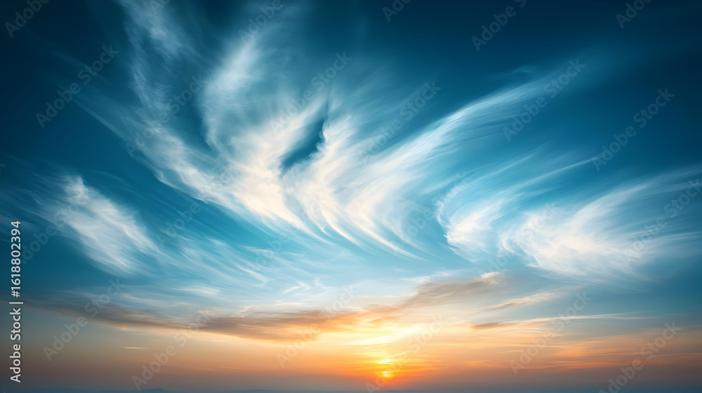 Obraz premium Dramatic Sunset Sky With Colorful Clouds