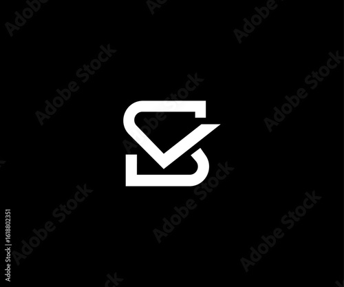 letter sv vs mark modern clean bold logo