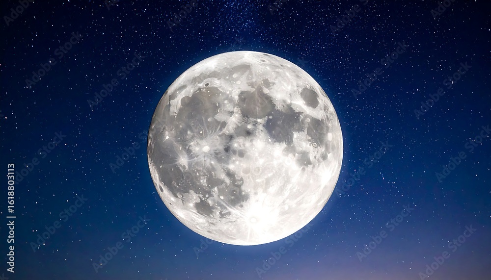 Full moon in a starry night sky Full moon in a starry night sky