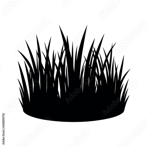 Desert Grass Patch Growing in Harsh Environment silhouette Art Vector illustration