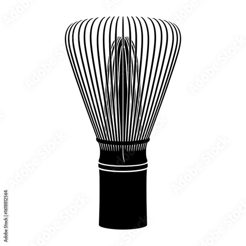 Traditional Bamboo Matcha Whisk for Tea Ceremony Isolated on White Background A Symbol of Japanese Culture