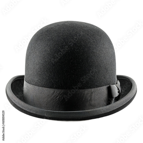Obraz na płótnie Black bowler hat isolated on transparent background