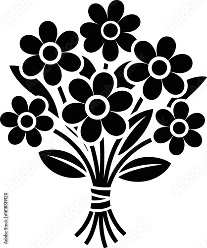 Simple Flower Bouquet Silhouette
