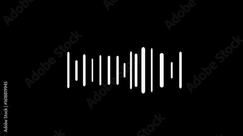 Abstract  simple  voice vibration sound wave icon stereo equalizer frequency simple video.