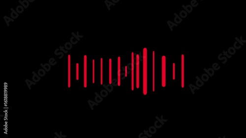 Abstract voice vibration sound wave icon stereo equalizer frequency digital movement animation 4k video.