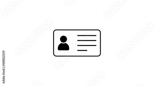 NID card icon animation. Identification card symbol. Alpha channel.