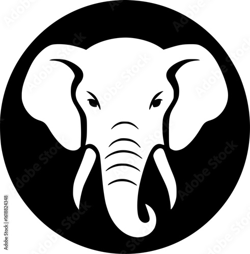 Elephant | Black and White Vector illustration