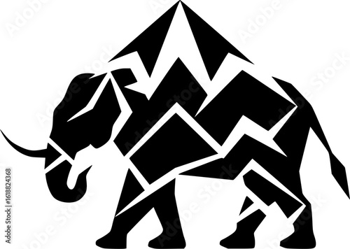 Elephant | Black and White Vector illustration