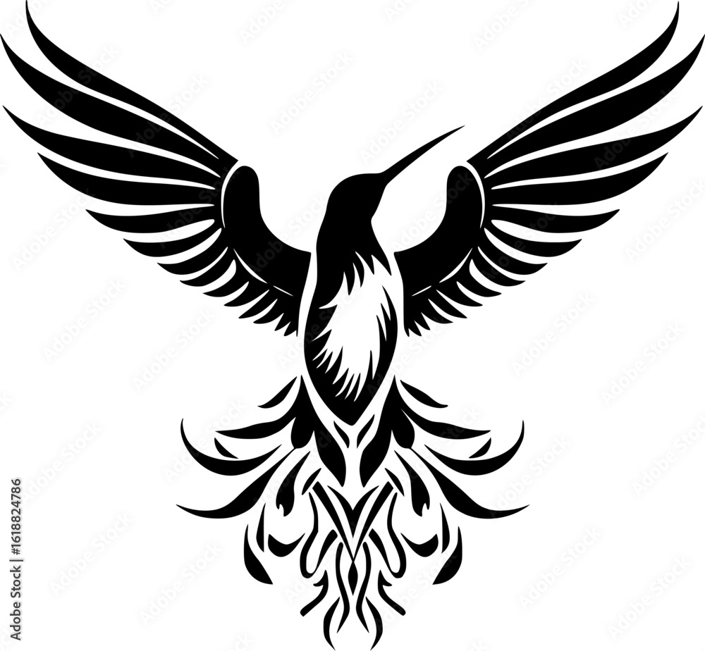 Fototapeta premium Hummingbird | Minimalist and Simple Silhouette - Vector illustration