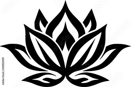 Lotus Flower | Minimalist and Simple Silhouette - Vector illustration