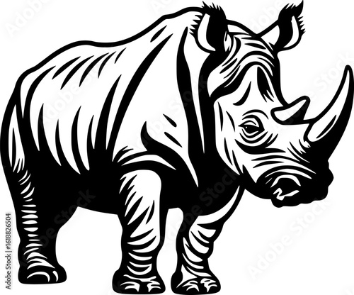 Rhinoceros | Minimalist and Simple Silhouette - Vector illustration