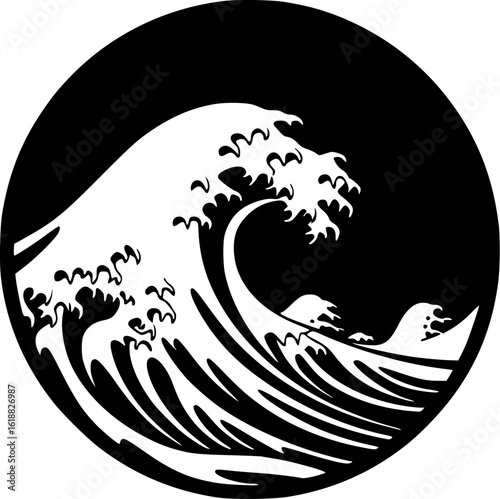 Wave - Minimalist and Flat Logo - Vector illustration