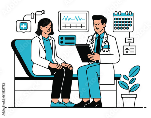 Doctor and Patient Consultation: Healthcare Professional Meeting