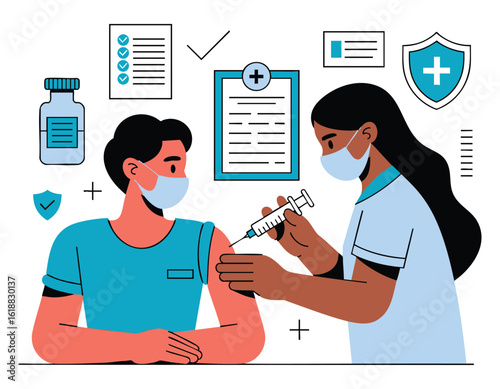 Vaccination: Nurse Administering Injection