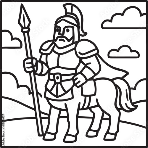 Wallpaper Mural Fantasy Cozy Retreat – Bold Line Art Coloring Page with Magical Elements Torontodigital.ca