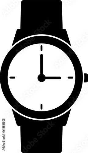 Classic wristwatch icon timekeeping symbol