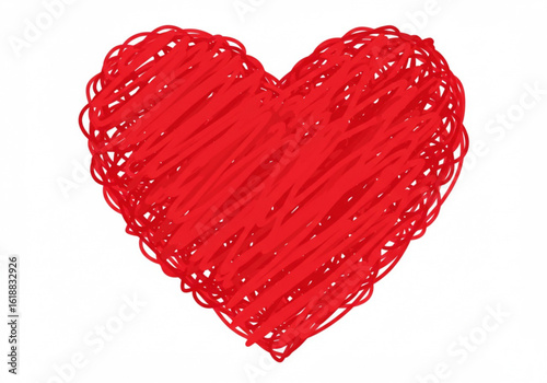 Red heart drawing love valentine's day passion declaration