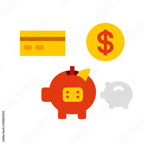 piggy bank and money