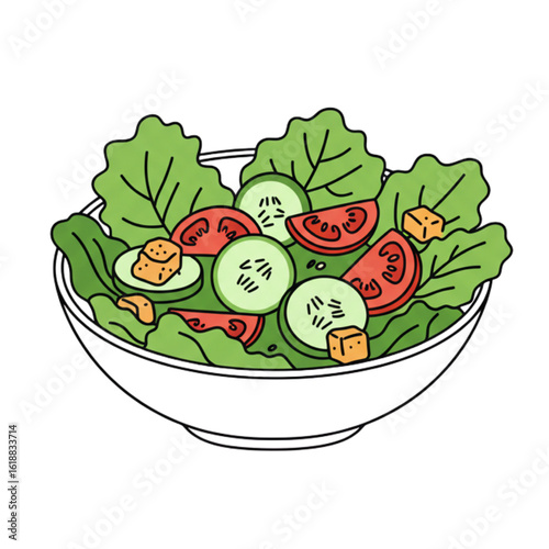 Delicious salad bowl loaded with fresh vegetables for healthy eating and vibrant lifestyle choices