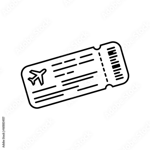 Airline Ticket Illustration for Travel and Vacation with Flight Information Ready for Adventure and Exploring New Destinations