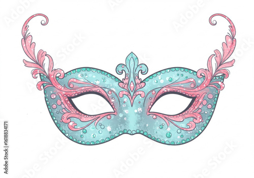 Blue Carnival Mask Samba Party Brazil