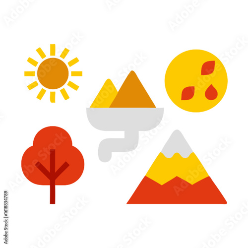 A vector illustration of a house icon and a set of vintage gentleman fashion symbols including hats, mustaches, and glasses