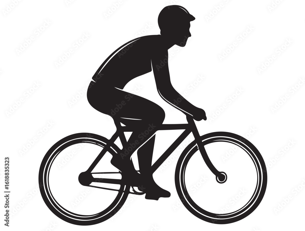 Fototapeta premium BICYCLE RIDER ICON SILHOUETTE
