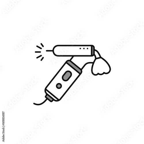 An illustration showcasing a dental tool with a clean, minimalist design.