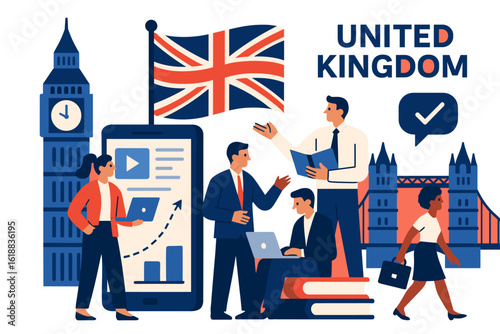 Business collaboration and communication in united kingdom conceptual design