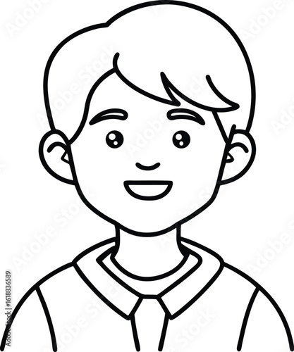 student avatar flat vector line art white background looking right