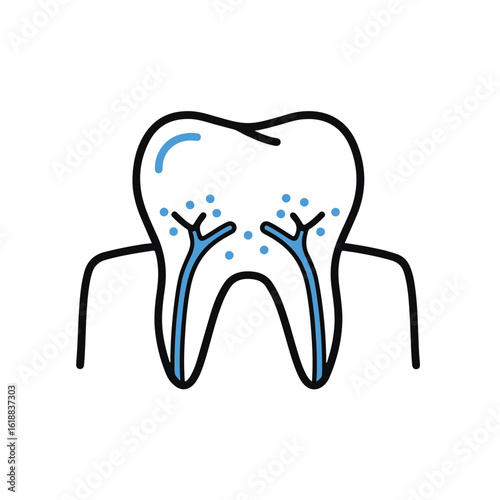 Detailed tooth illustration, perfect for educational and medical purposes.