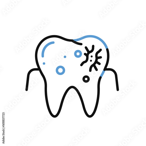An illustration of a tooth suffering from decay.