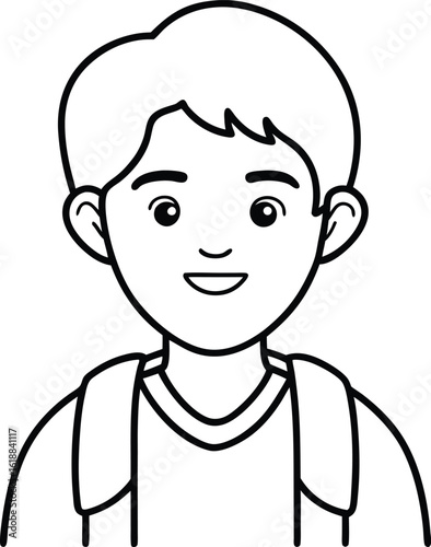 student avatar flat vector line art white background wearing glasses