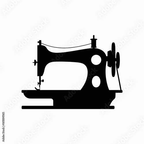 Sewing Machine Silhouette Illustration Design