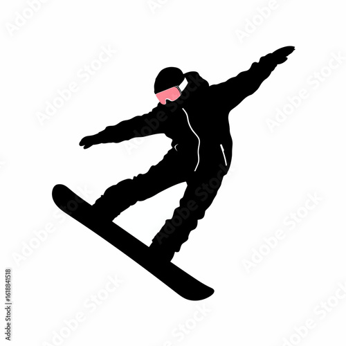Snowboarder Performing a Trick in Silhouette