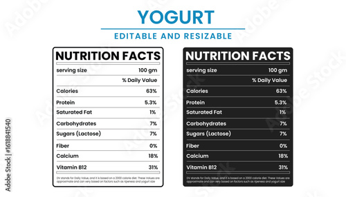 yogurt Nutrition Facts, nutrition facts, nutrition facts label, Supplement Facts, nutrition label