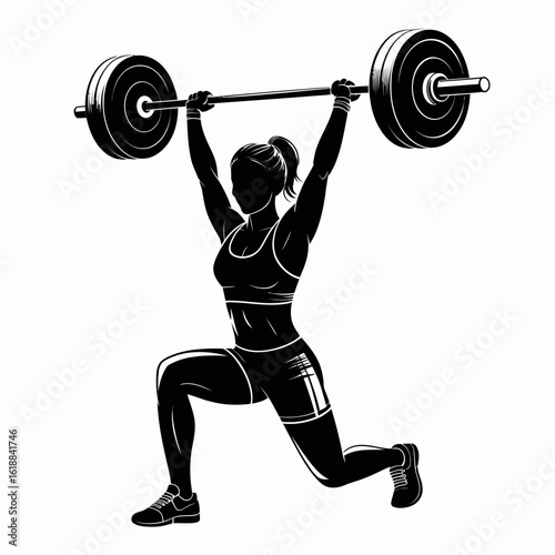 Woman Weightlifting in a Dynamic Pose