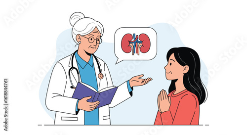 Doctor discussing kidney health and treatment options with a patient