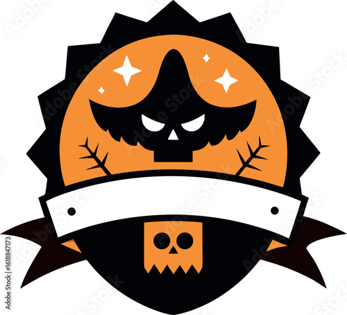 Vintage Halloween Labels And Badges In Retro Styl