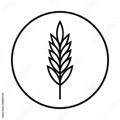 simple hand sketched wheat icon with bound