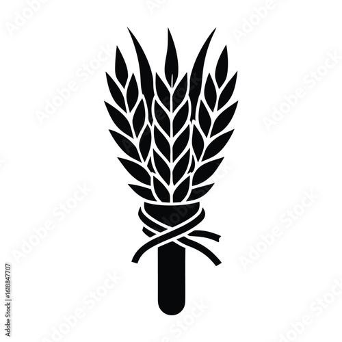 silhouette icon of a tied up wheat sheaf