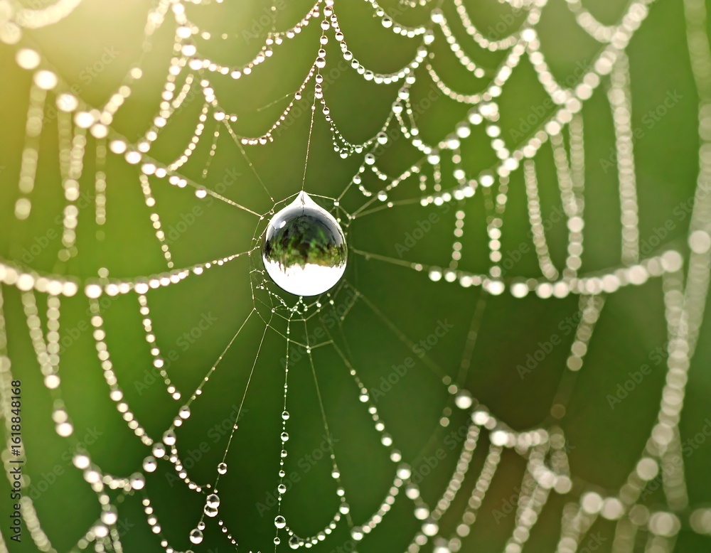 Fototapeta premium Dewdrop spiderweb